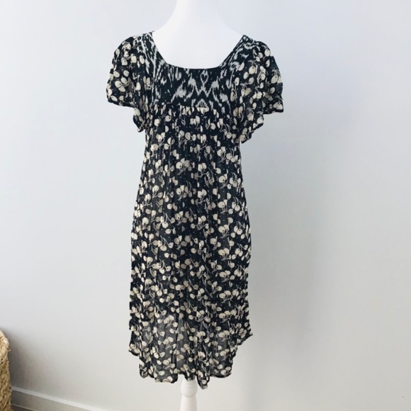 TREE CHILD size 8 short sleeved chiffon shift dress in black, white and cream - Picture 8 of 8